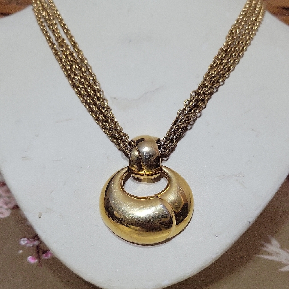 MONET Gold Pendant Necklace 16"